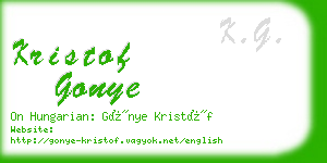 kristof gonye business card